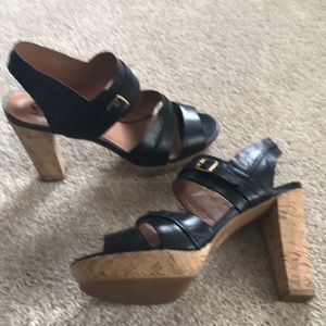 DSW MRKT black 4” sandals. EUC. Worn a few times